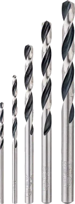 Jeu de 5 forets hélicoïdaux Bosch HSS PointTeQ pour le métal.