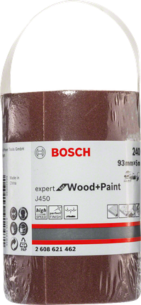 Rouleau abrasif Bosch J450 Expert Bois+Peinture 93 mm x 5 m G240.