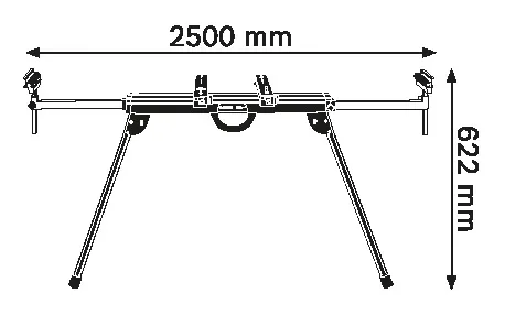Schéma des dimensions de l'établi.