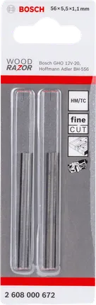 Lame de rabot Bosch 56 mm en carbure de tungstène.