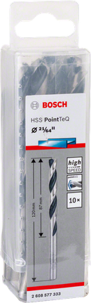 Coffret de forets Bosch HSS PointTeQ 21/64″.