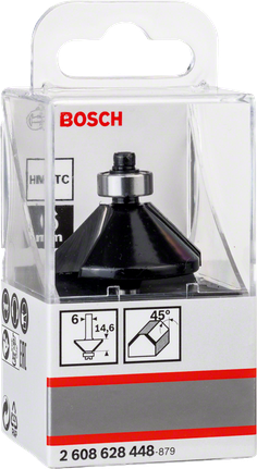 Bosch Fraise à chanfreiner - araser 6 mm, D1 34,9 mm, B 11,1 mm, L 14,6 mm,  G 56 mm, 45 deg
