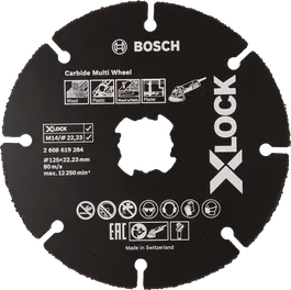 Disque Bosch Carbide Multi Wheel X-LOCK pour bois et plastique.