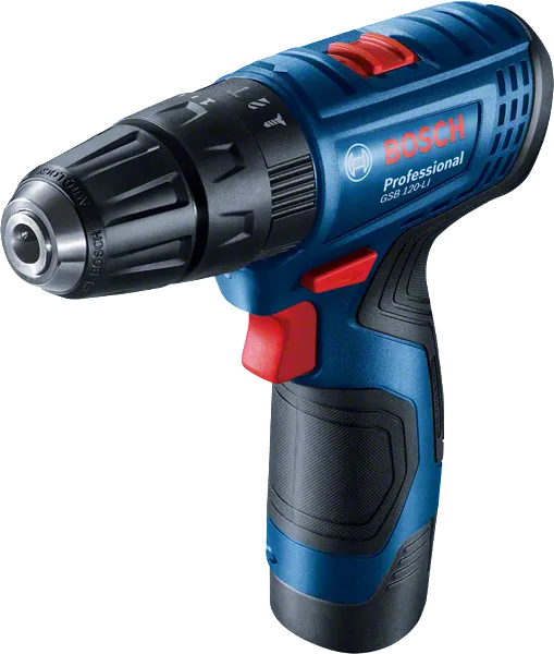 Perceuse-visseuse sans fil Bosch GSB 120-LI, poignée ergonomique.