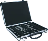 Coffret Bosch de 11 pièces comprenant forets et burins pour perceuse à percussion.
