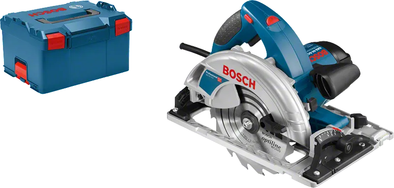 Scie circulaire Bosch GKS 65 GCE avec mallette de transport.