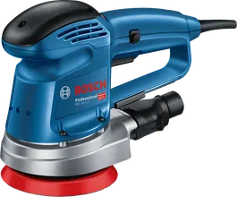 Ponceuse excentrique Bosch GEX 34-125 avec plateau de 125 mm.