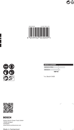 Papier abrasif Bosch EXPERT C470 100 x 150 mm, grain 400, paquet de 10.