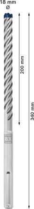 Foret à percussion Bosch EXPERT SDS max-8X 18x200x340 mm.