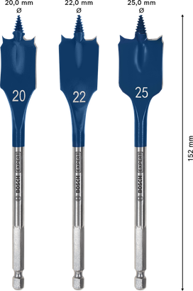 Coffret de forets plats Bosch EXPERT Self Cut Speed 20/22/25 mm.