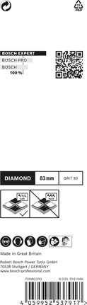 Lame scie sauteuse diamant Expert T150RD 83 mm BOSCH pour carrelage - 3  pièces - 2608900567