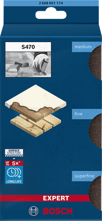 Bloc éponges abrasives Bosch EXPERT S470 Combi 69 × 97 × 26 mm.