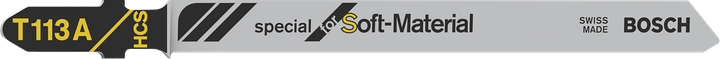 Lame de scie sauteuse Bosch T 113 A pour matériaux tendres.