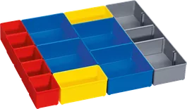 Coffret de 12 boîtes d'insertion Bosch i-BOXX 53 pour le tri de petits objets.
