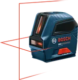 Outil de nivellement laser Bosch GLL 2-10 avec lignes horizontales et verticales.