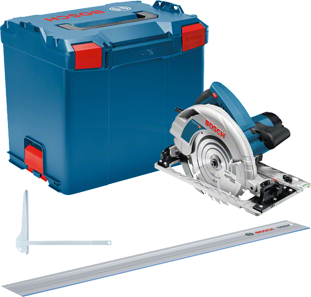 Scie circulaire Bosch GKS 85 G avec coffret et rail de guidage.