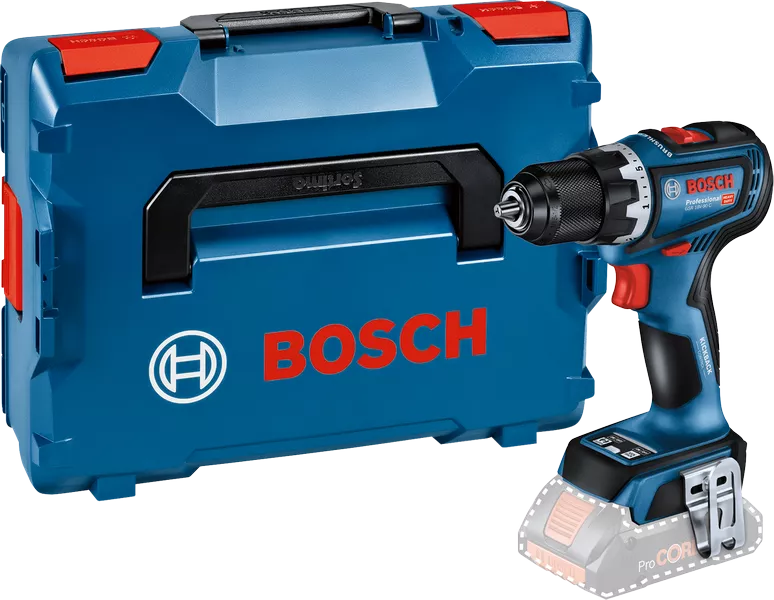 Perceuse sans fil Bosch GSR 18V-90 C avec mallette de transport.