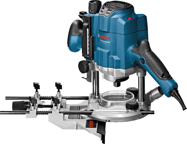 Défonceuse Bosch GOF 1250 CE avec poignée ergonomique.