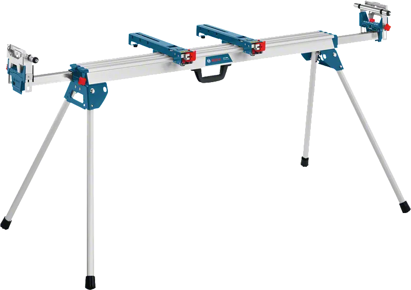 Support de scie à onglet Bosch GTA 3800 avec bras extensibles.