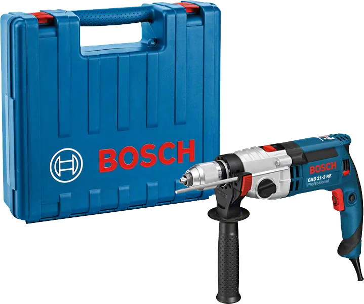 Perceuse Bosch GSB 21-2 RE avec coffret de transport.