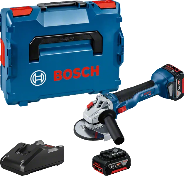 Ensemble de meuleuse d'angle Bosch GWS 18V-10 avec batterie et coffret.