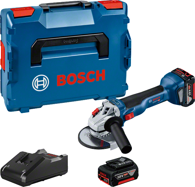 Ensemble de meuleuse d'angle Bosch GWS 18V-10 avec batterie et coffret.