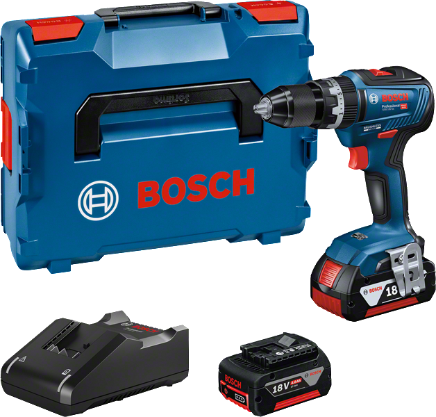 Perceuse sans fil Bosch GSB 18V-55 avec coffret et batterie.