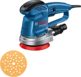 Ponceuse excentrique Bosch GEX 34-125 avec disque de ponçage.