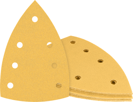 Feuilles abrasives Delta Bosch pour outil multifonction, conception à six trous.