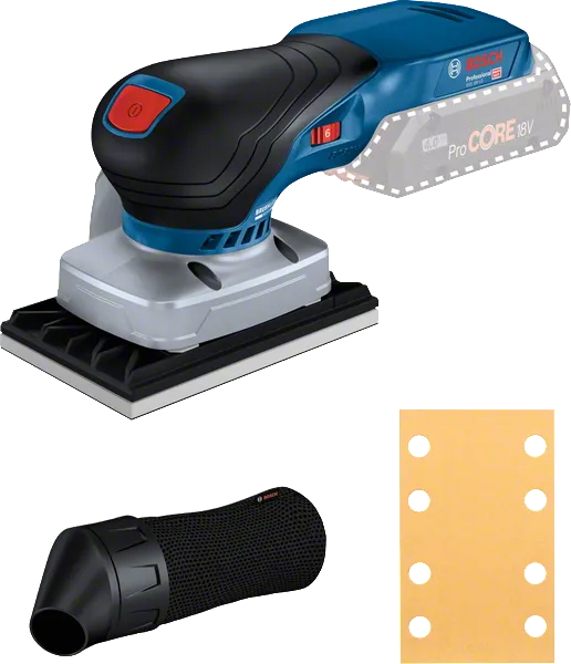 Ponceuse orbitale sans fil Bosch GSS 18V-13 avec filtre.