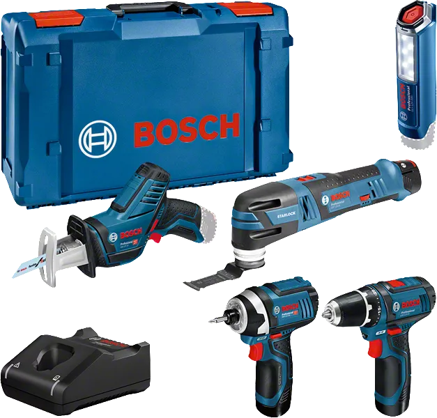 Pack de 5 outils sans fil BOSCH PROFESSIONAL, 12 V 2 Ah, 3 batteries