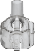 Adaptateur pour aspirateur Bosch en plastique transparent, longueur 111 mm.