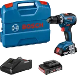 Ensemble de perceuse-visseuse sans fil Bosch GSR 18V-55 avec batterie et chargeur.