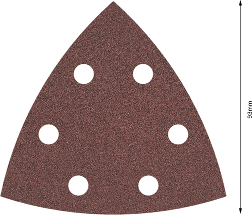 Feuille abrasive Bosch PRO F460 G80 93x93mm avec 6 trous.
