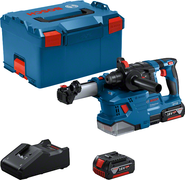 Marteau perforateur Bosch GBH 18V-22 avec batterie, chargeur et coffret.