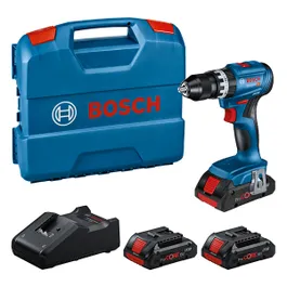 Ensemble de perceuse sans fil Bosch GSB 18V-45 avec batteries.