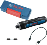 Visseuse sans fil Bosch Go 3 avec étui et câble USB.