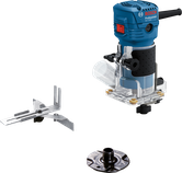 Défonceuse à chants Bosch GLF 55-6 avec accessoires.