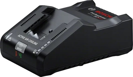 Chargeur Bosch GAL 18V-160 avec refroidissement par air actif.