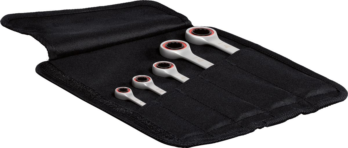 Set de clés mixtes à cliquet Professional, 5 pièces