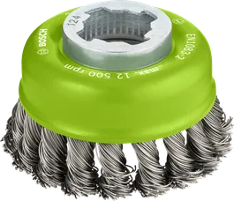 Brosse coupelle Bosch PRO en acier inoxydable X-Lock 75 mm.