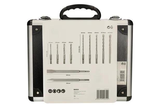 Coffret de 11 forets et burins SDS plus-3 Bosch 5–12 mm.
