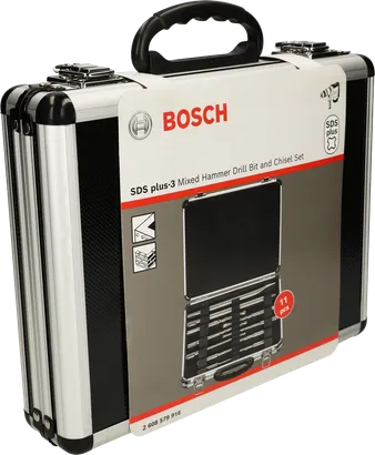 Coffret de 11 forets et burins pour marteau perforateur Bosch SDS plus-3.
