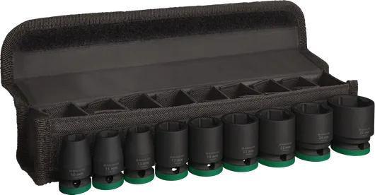 Jeu de douilles à chocs Bosch PRO 1/2 pouce 9 pièces en coffret.