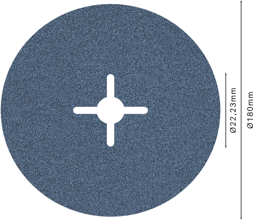 Disque fibre Bosch PRO R574 180 mm G80 pour le meulage.