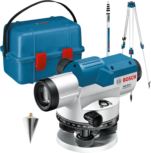 Kit de niveau optique Bosch GOL 26 G pour un nivellement précis.