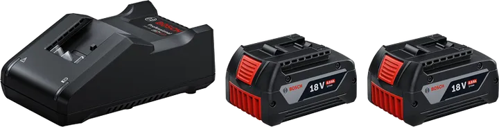 Kit de démarrage de batterie Bosch 18V avec chargeur et deux batteries 4Ah.