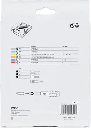 Jeu d'embouts de tournevis extra durs Bosch 44+1 pièces.