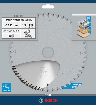 Lame de scie circulaire Bosch PRO Multi Material 210 mm.