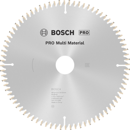 Lame de scie circulaire Bosch PRO Multi Material 210mm 80T.